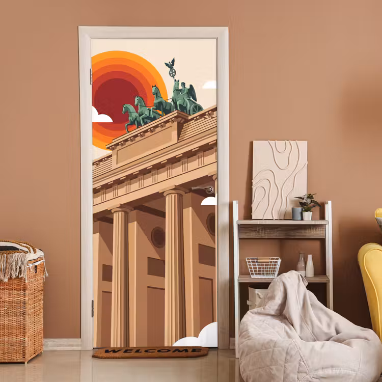 Deursticker - Architectuur - Brandenburg - Berlijn - Zonsondergang - Historisch — 2