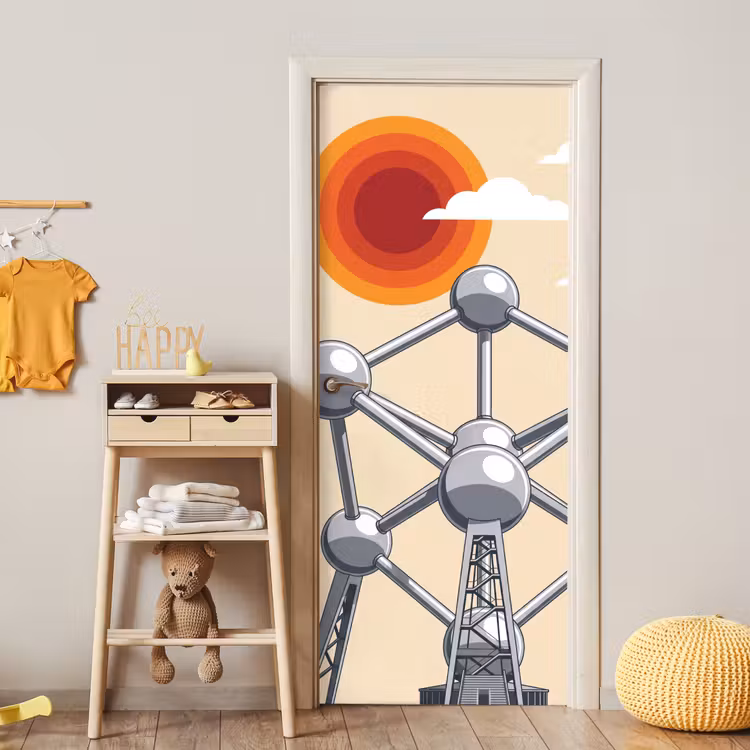 Deursticker - Architectuur - Geometrie - Stad - Modern - Grijs — 6
