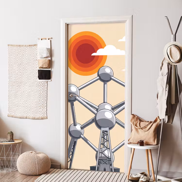 Deursticker - Architectuur - Geometrie - Stad - Modern - Grijs — 8