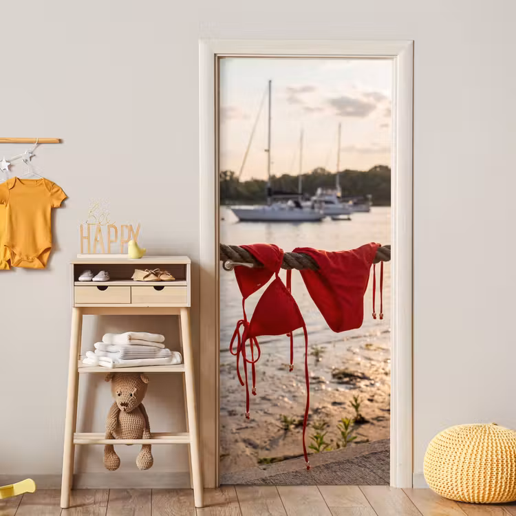 Deursticker - Badkleding - Rood - Zomer - Water - Zonsondergang — 6