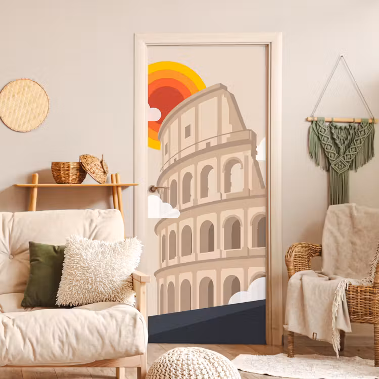 Deursticker - Colosseum - Zonsopgang - Rome - Architectuur - Beige — 4