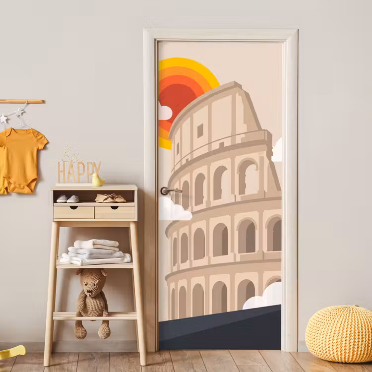 Deursticker - Colosseum - Zonsopgang - Rome - Architectuur - Beige — 6