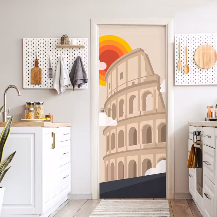 Deursticker - Colosseum - Zonsopgang - Rome - Architectuur - Beige — 7