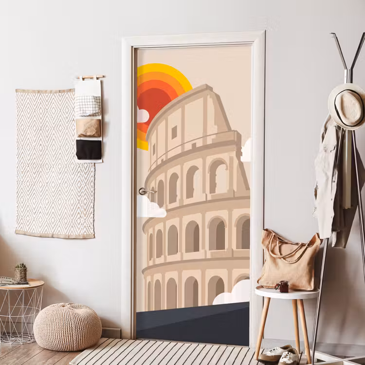 Deursticker - Colosseum - Zonsopgang - Rome - Architectuur - Beige — 8