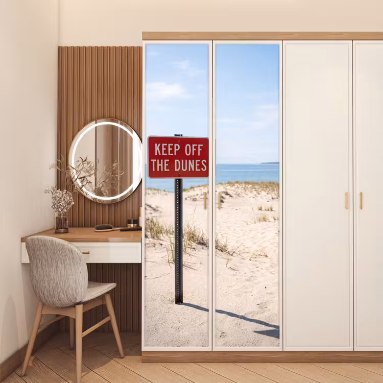 Deursticker - Duin - Bord - Kust - Landschap - Rood — 5