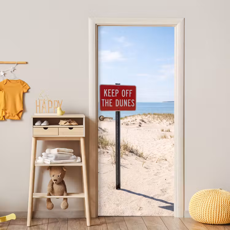 Deursticker - Duin - Bord - Kust - Landschap - Rood — 6