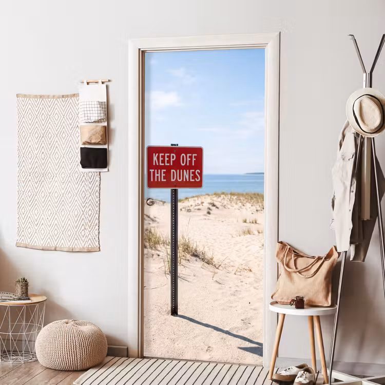 Deursticker - Duin - Bord - Kust - Landschap - Rood — 8