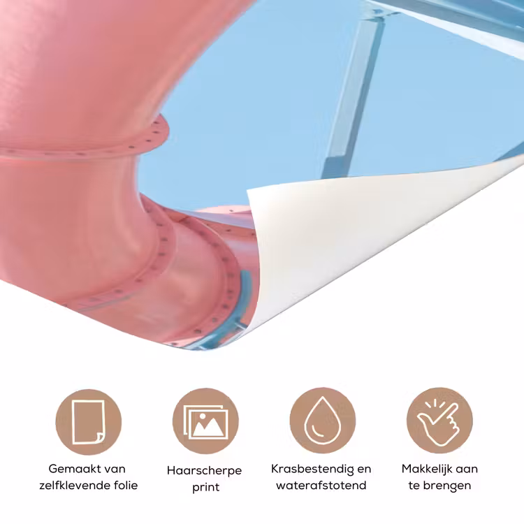 Deursticker - Glijbaan - Waterpark - Spiraal - Modern - Roze — 3