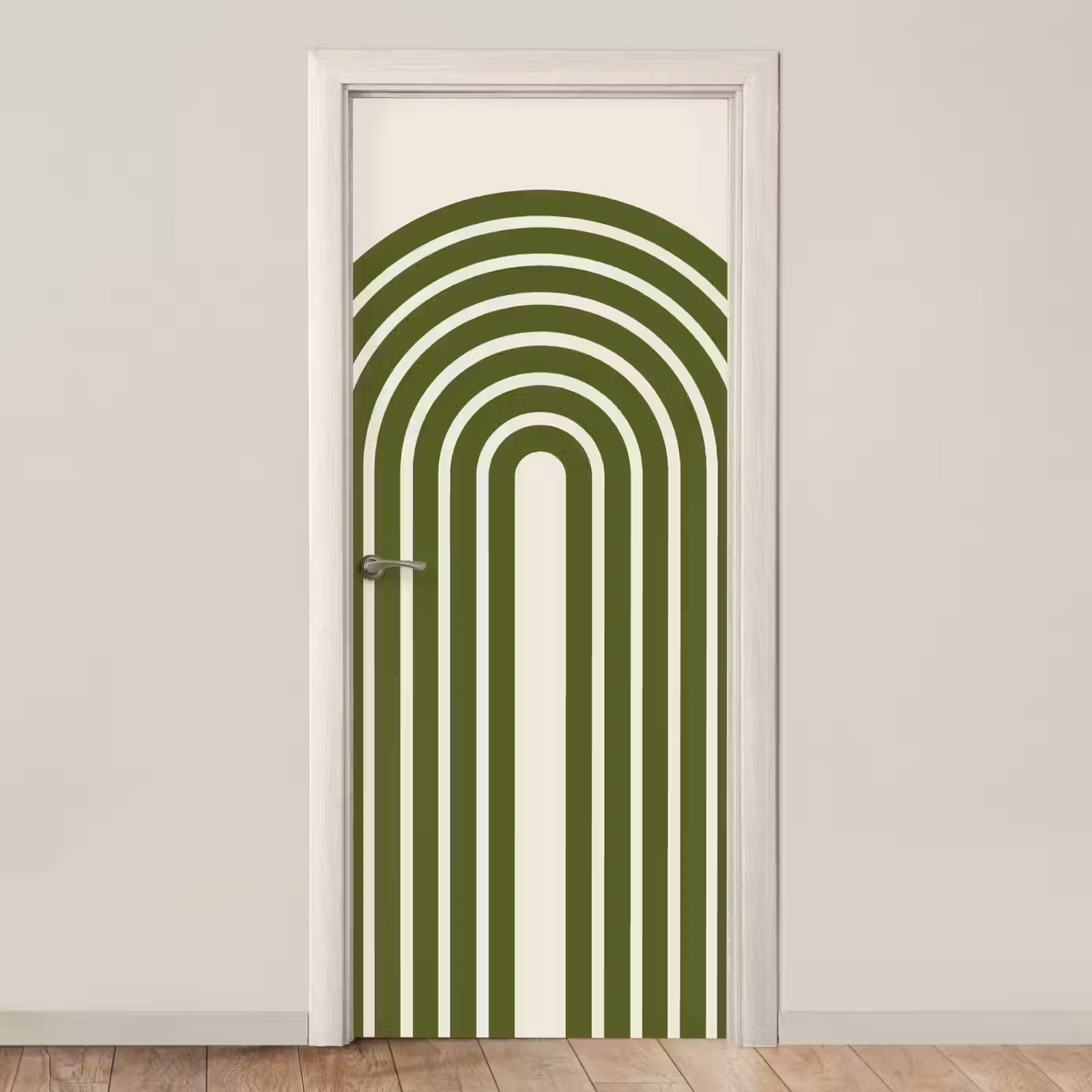 Deursticker - Abstract - Bogen - Modern - Groen - Kunst — 1