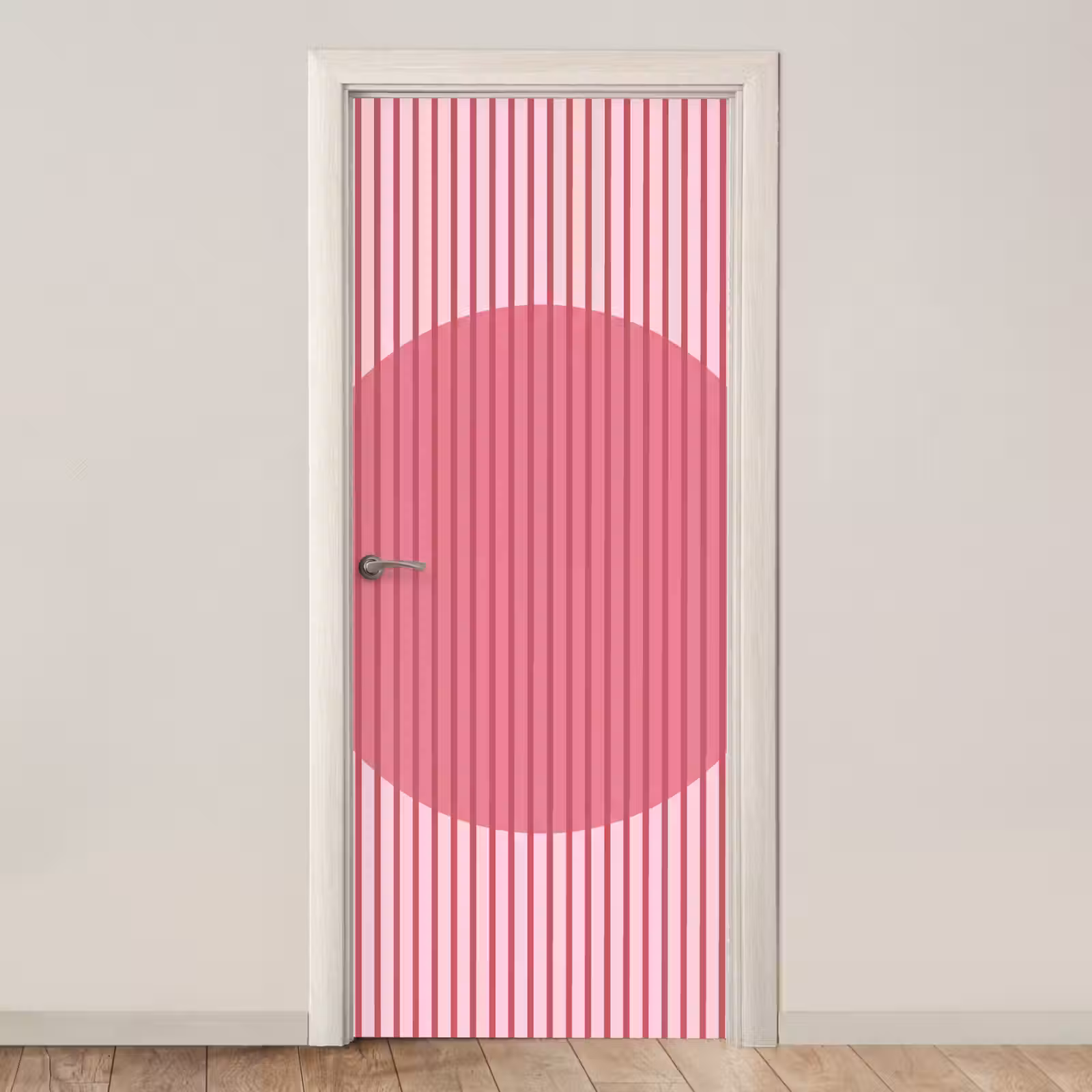 Deursticker - Abstract - Strepen - Ovaal - Roze - Modern — 1