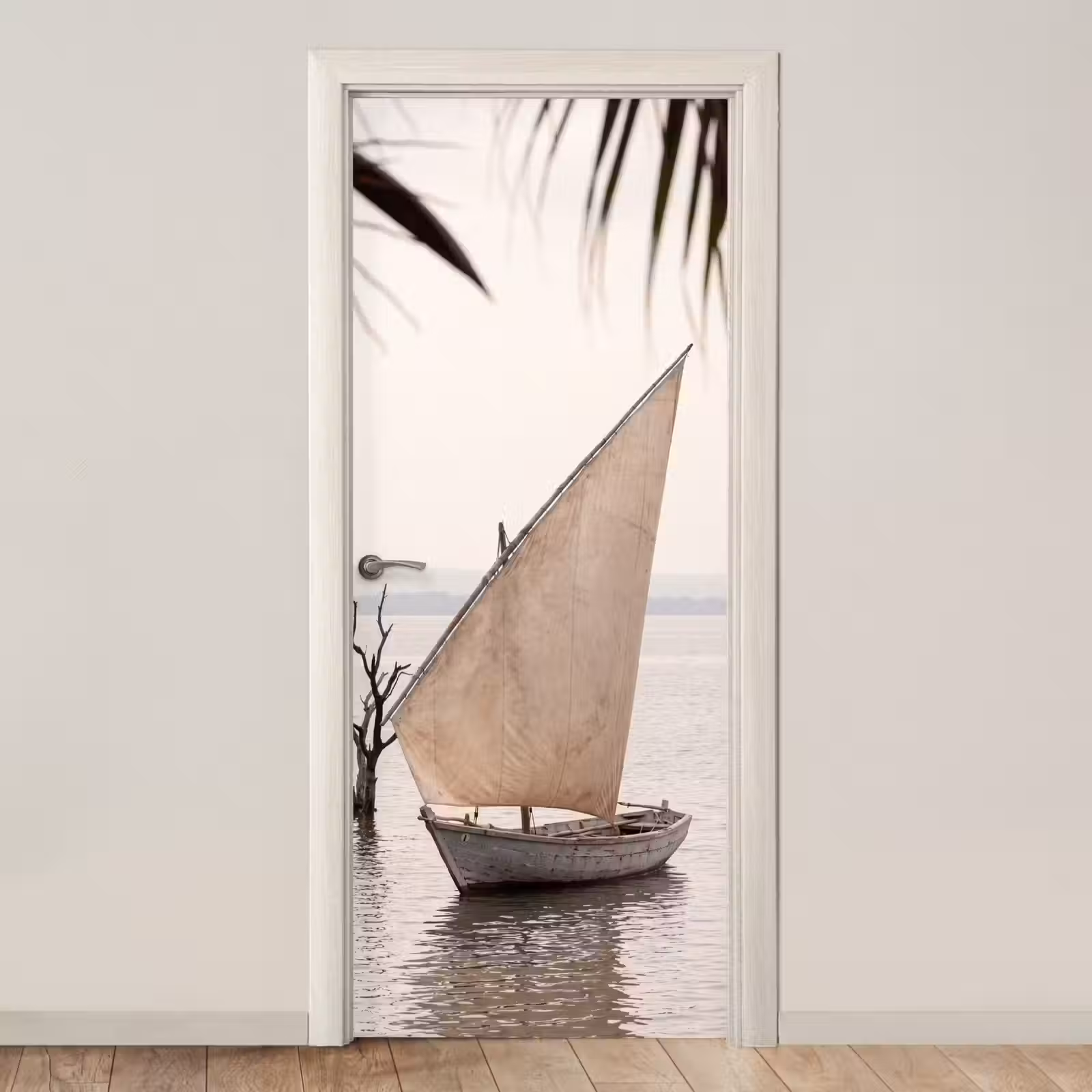 Deursticker - Boot - Zeil - Water - Tropisch - Natuur — 1