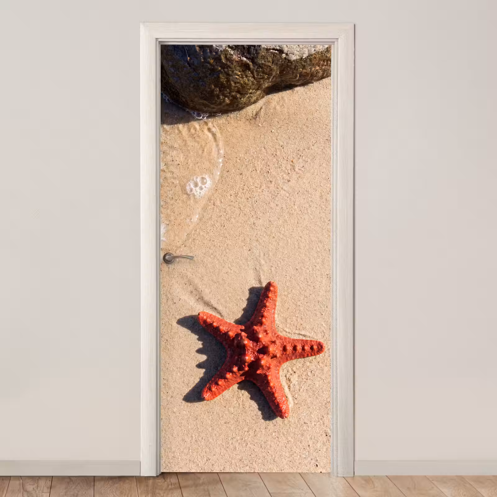 Deursticker - Dieren - Strand - Zee - Natuur - Rood — 1