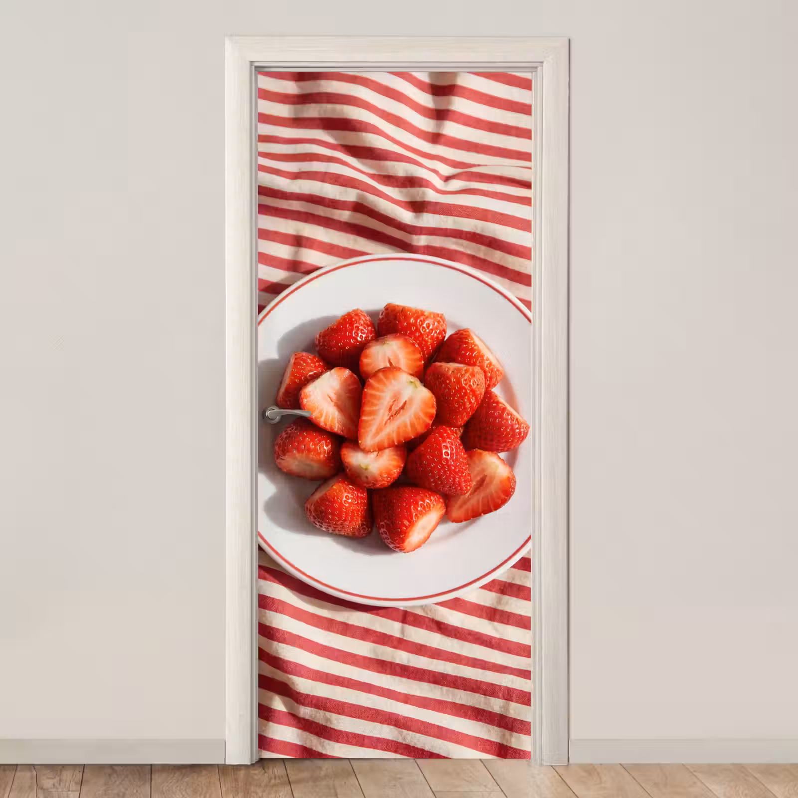 Deursticker - Eten - Aardbeien - Fruit - Zomer - Rood — 1