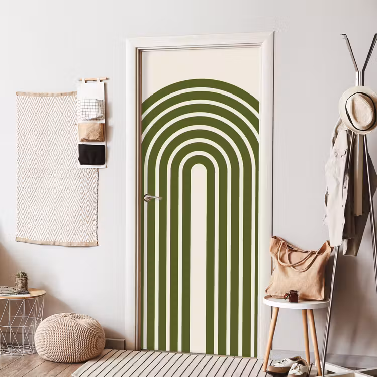 Deursticker - Abstract - Bogen - Modern - Groen - Kunst — 8