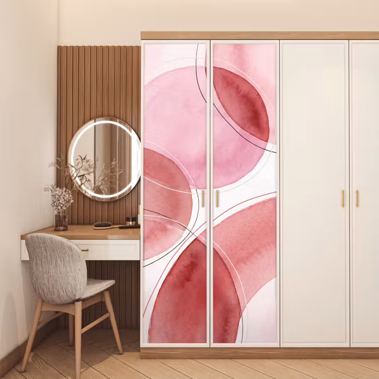 Deursticker - Abstract - Cirkels - Modern - Roze - Kunst — 5