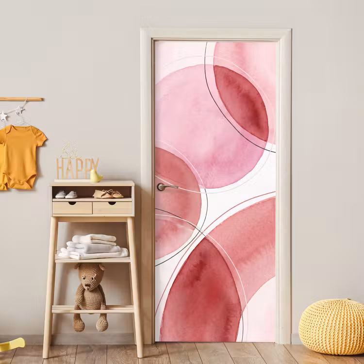 Deursticker - Abstract - Cirkels - Modern - Roze - Kunst — 6