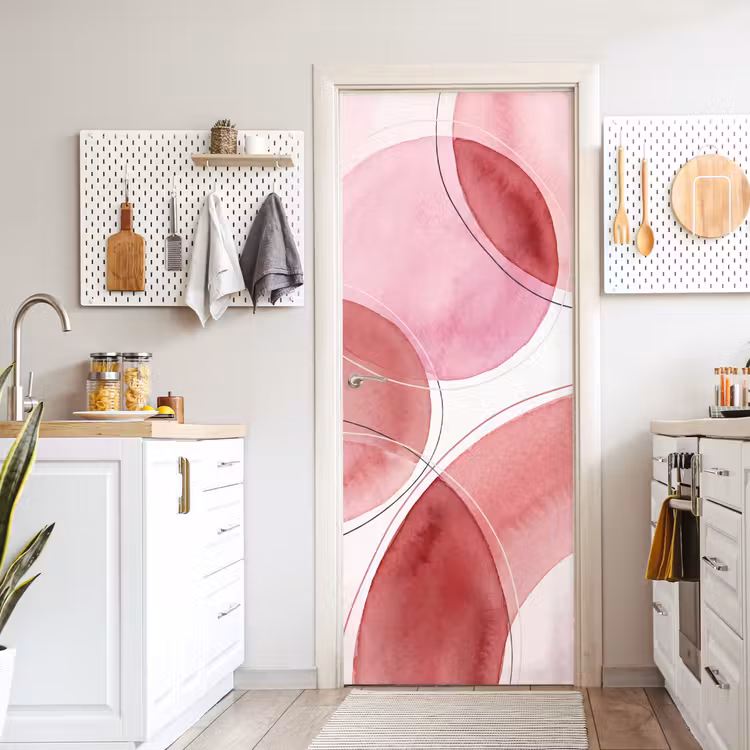 Deursticker - Abstract - Cirkels - Modern - Roze - Kunst — 7