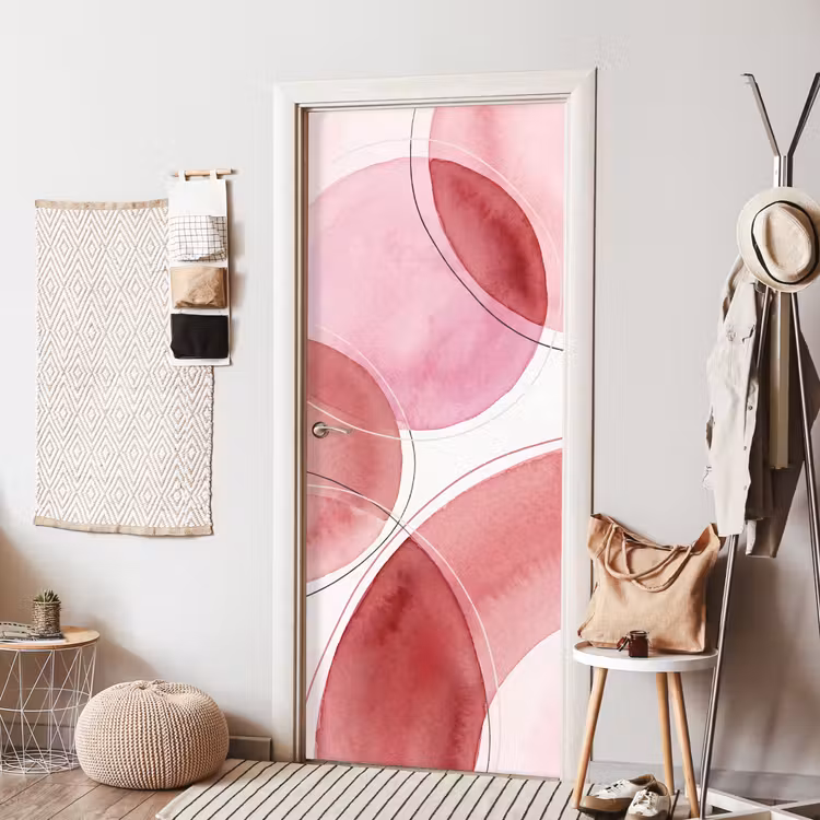 Deursticker - Abstract - Cirkels - Modern - Roze - Kunst — 8
