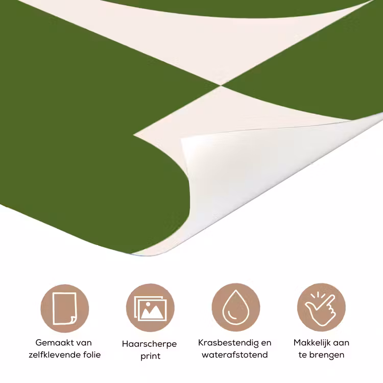 Deursticker - Abstract - Geometrie - Modern - Groen - Wit — 3