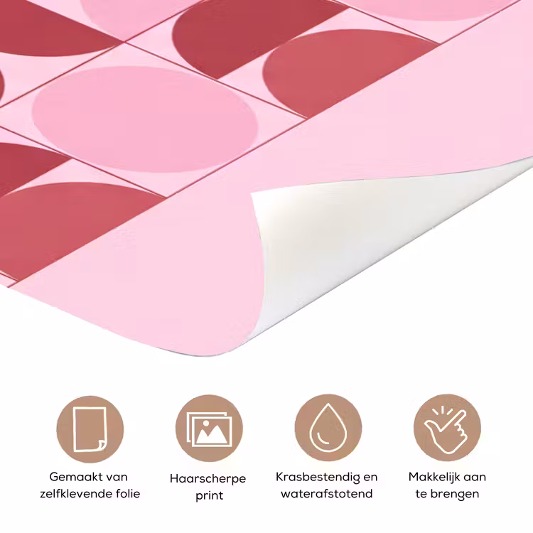 Deursticker - Abstract - Geometrisch - Cirkels - Roze - Modern — 3