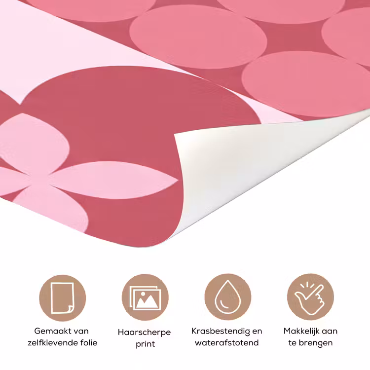 Deursticker - Abstract - Geometrisch - Patroon - Modern - Roze — 3
