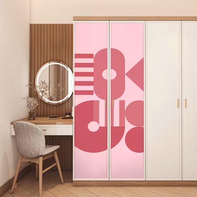 Deursticker - Abstract - Geometrisch - Vormen - Roze — 5