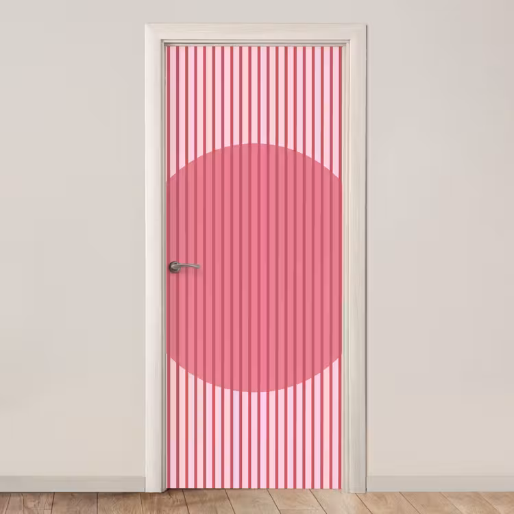 Deursticker - Abstract - Strepen - Ovaal - Roze - Modern — 1