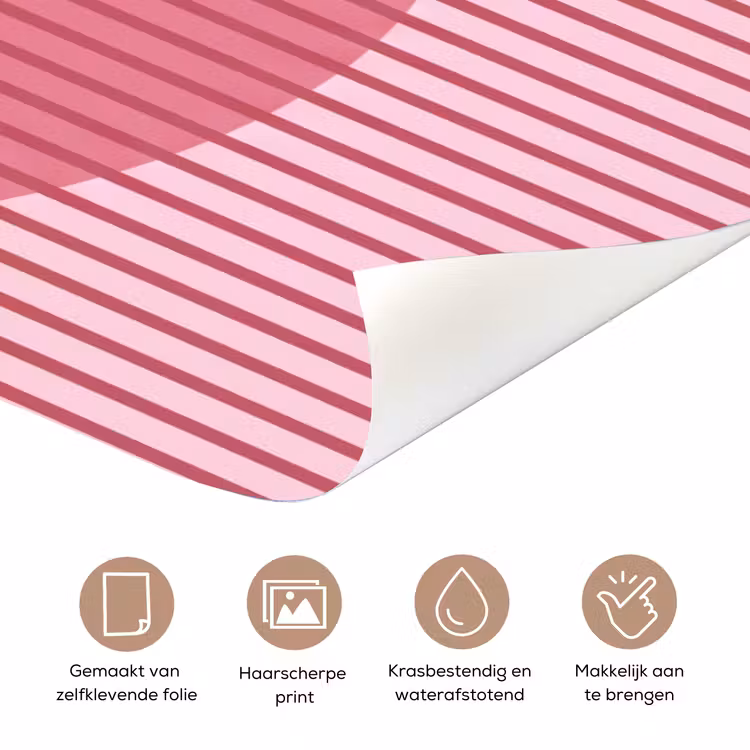 Deursticker - Abstract - Strepen - Ovaal - Roze - Modern — 3