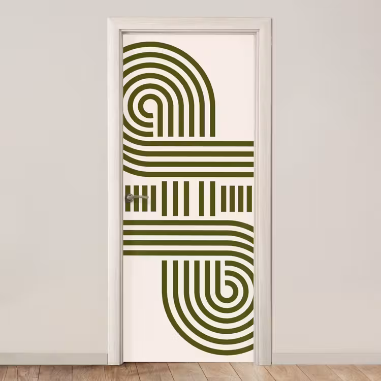 Deursticker - Abstract - Vormen - Modern - Groen — 1
