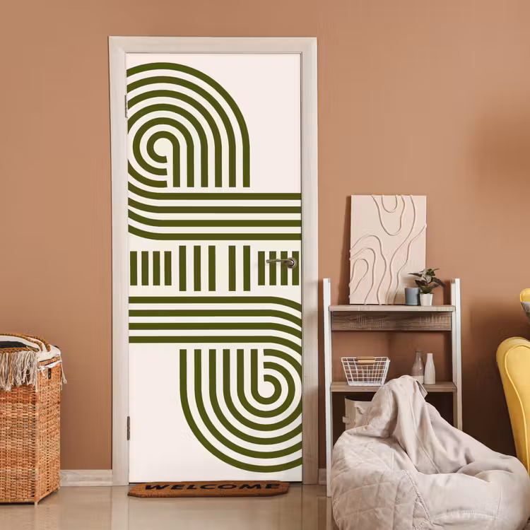Deursticker - Abstract - Vormen - Modern - Groen — 2