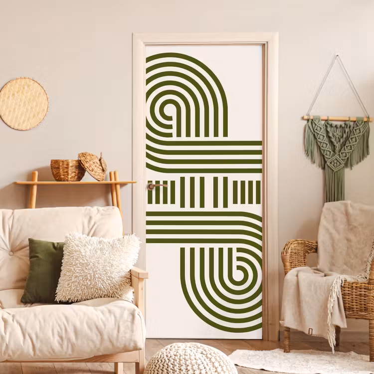Deursticker - Abstract - Vormen - Modern - Groen — 4