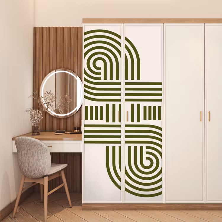 Deursticker - Abstract - Vormen - Modern - Groen — 5