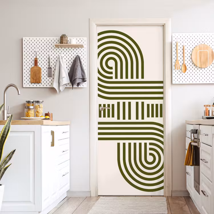 Deursticker - Abstract - Vormen - Modern - Groen — 7