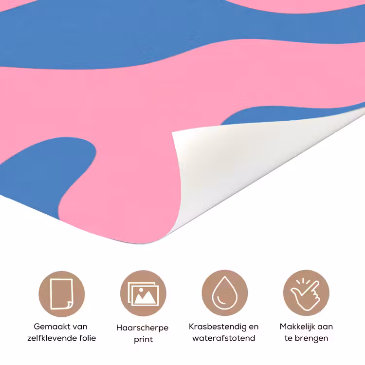 Deursticker - Abstract - Vormen - Roze - Blauw — 3