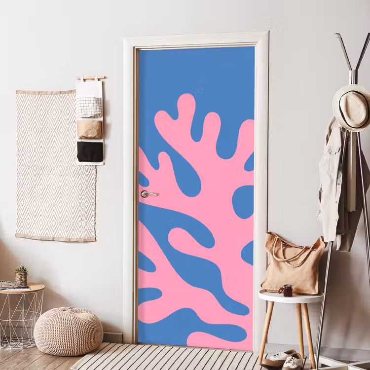 Deursticker - Abstract - Vormen - Roze - Blauw — 8