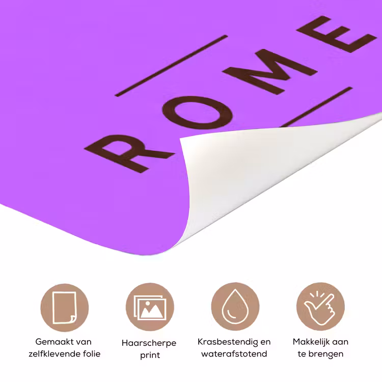 Deursticker - Architectuur - Colosseum - Rome - Minimalistisch - Paars — 3