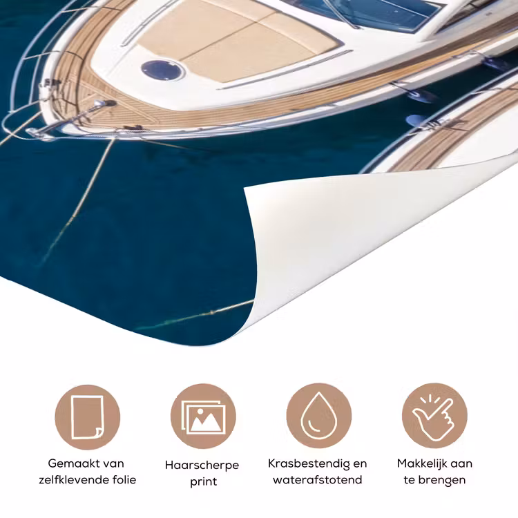 Deursticker - Boot - Jachthaven - Water - Zomer - Blauw — 3