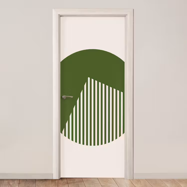 Deursticker - Cirkel - Strepen - Geometrisch - Abstract - Groen — 1