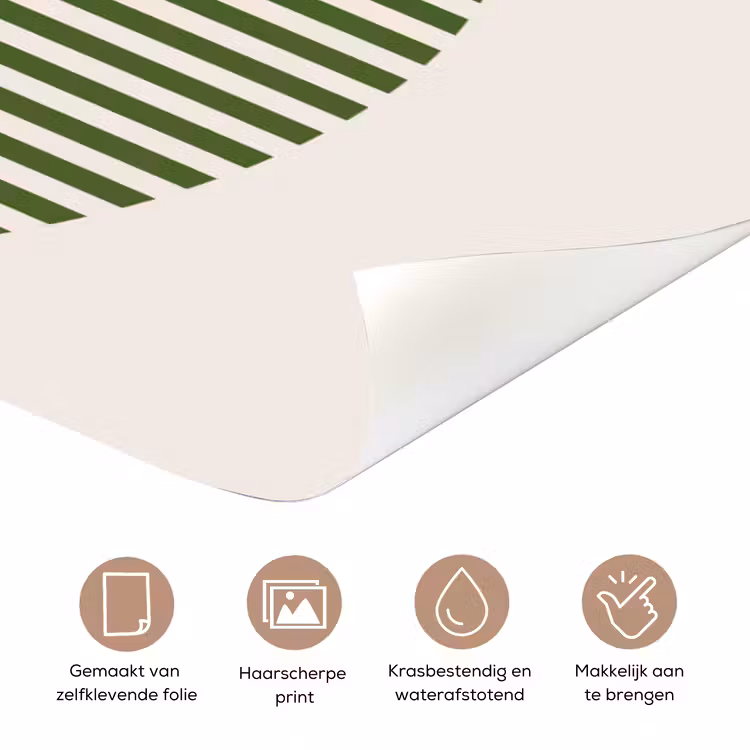 Deursticker - Cirkel - Strepen - Geometrisch - Abstract - Groen — 3