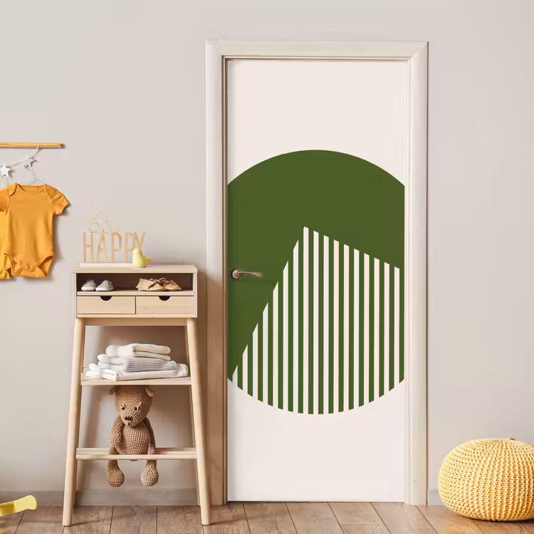 Deursticker - Cirkel - Strepen - Geometrisch - Abstract - Groen — 6