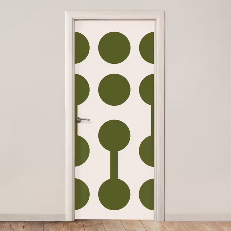 Deursticker - Cirkels - Geometrisch - Abstract - Modern - Groen — 1