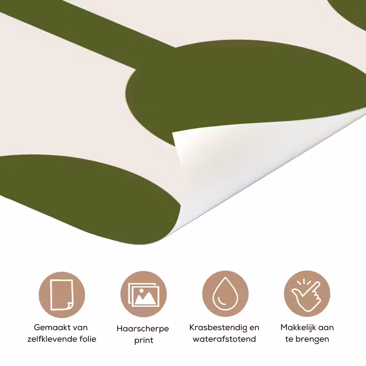 Deursticker - Cirkels - Geometrisch - Abstract - Modern - Groen — 3