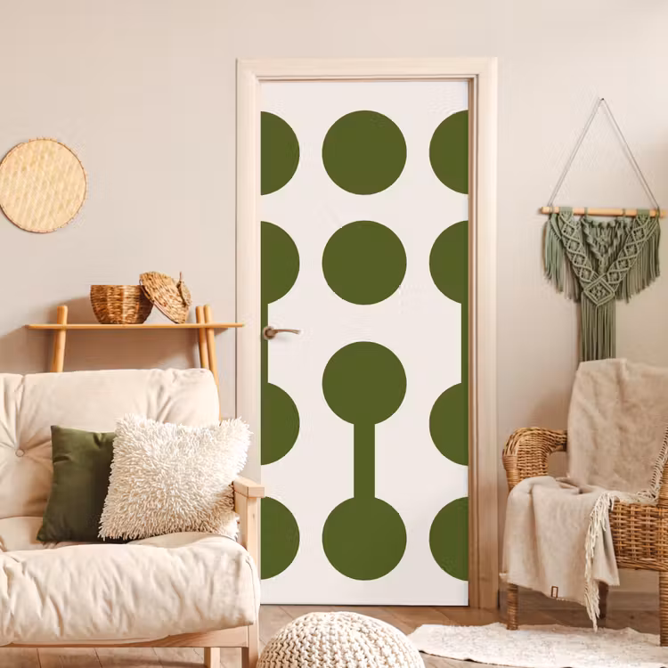 Deursticker - Cirkels - Geometrisch - Abstract - Modern - Groen — 4