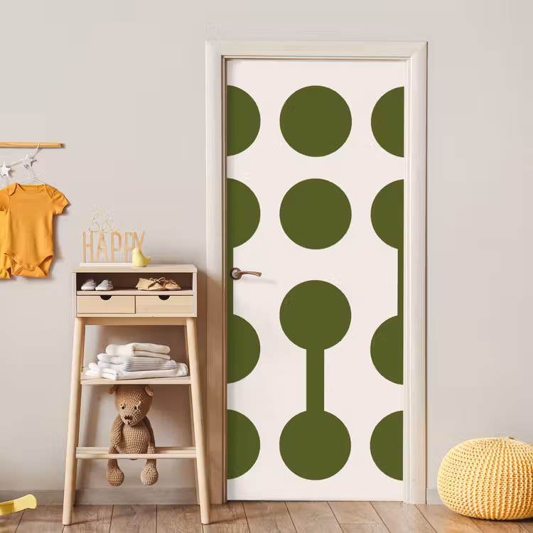 Deursticker - Cirkels - Geometrisch - Abstract - Modern - Groen — 6