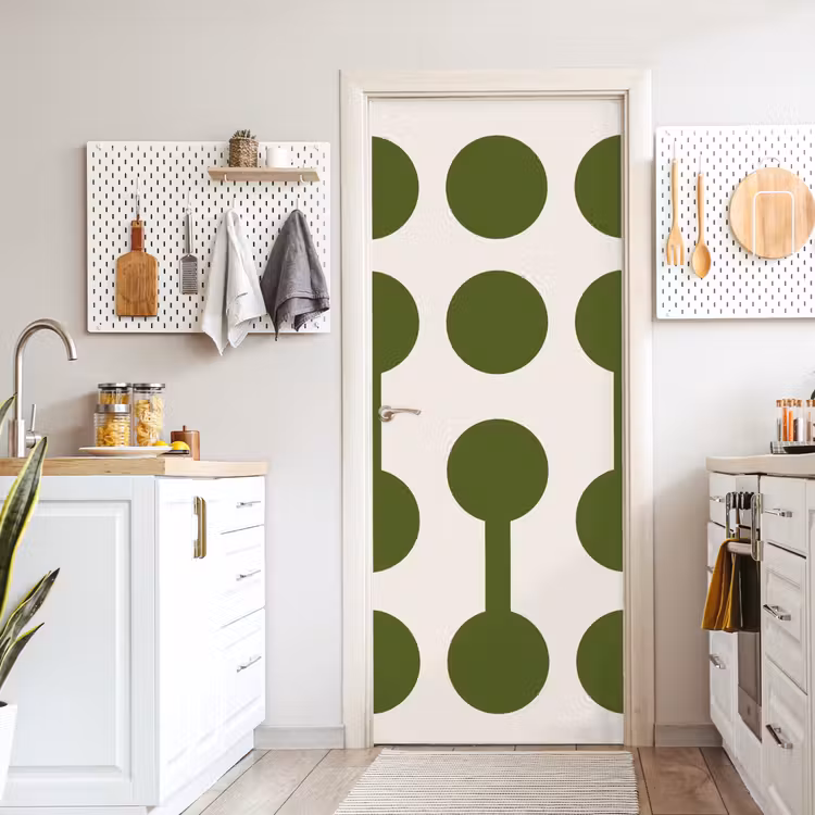 Deursticker - Cirkels - Geometrisch - Abstract - Modern - Groen — 7