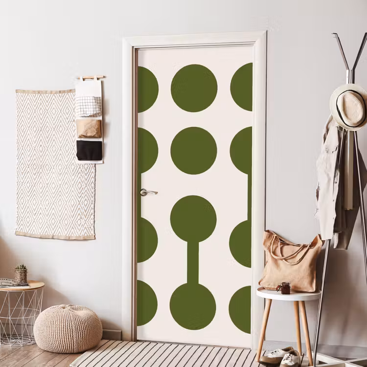Deursticker - Cirkels - Geometrisch - Abstract - Modern - Groen — 8
