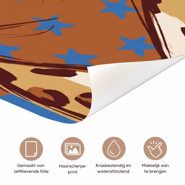 Deursticker - Dieren - Cowboyhoed - Modern - Illustratie - Bruin — 3