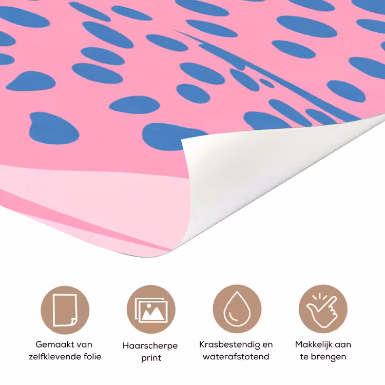 Deursticker - Dieren - Profiel - Abstract - Roze - Blauw — 3