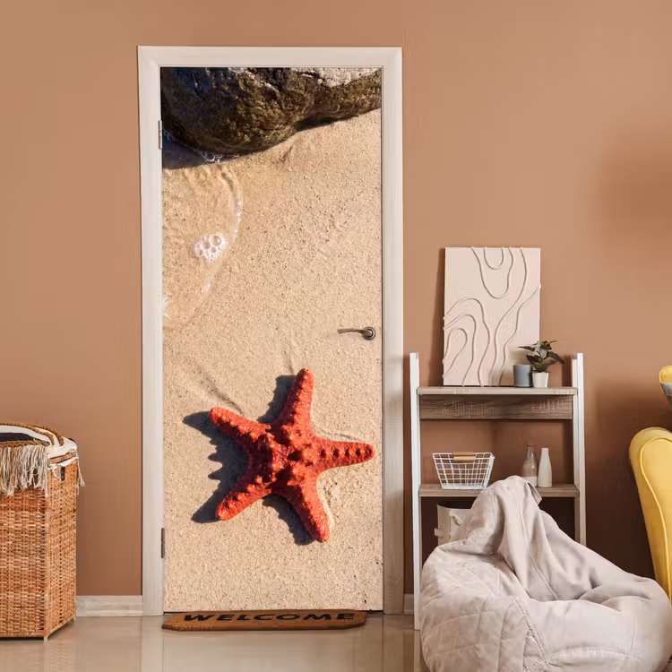 Deursticker - Dieren - Strand - Zee - Natuur - Rood — 2