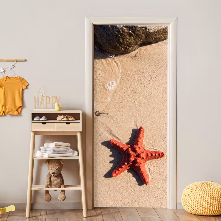 Deursticker - Dieren - Strand - Zee - Natuur - Rood — 6